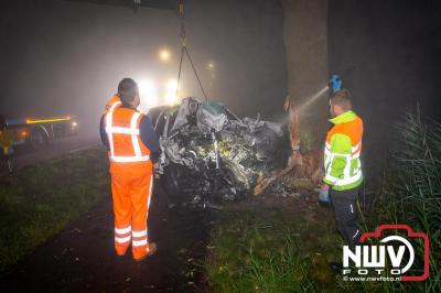 Zeer ernstig eenzijdig ongeval op Zuiderzeestraatweg N308 bij Elburg: 19-jarige automobilist uit Oldebroek overleden. - © NWVFoto.nl